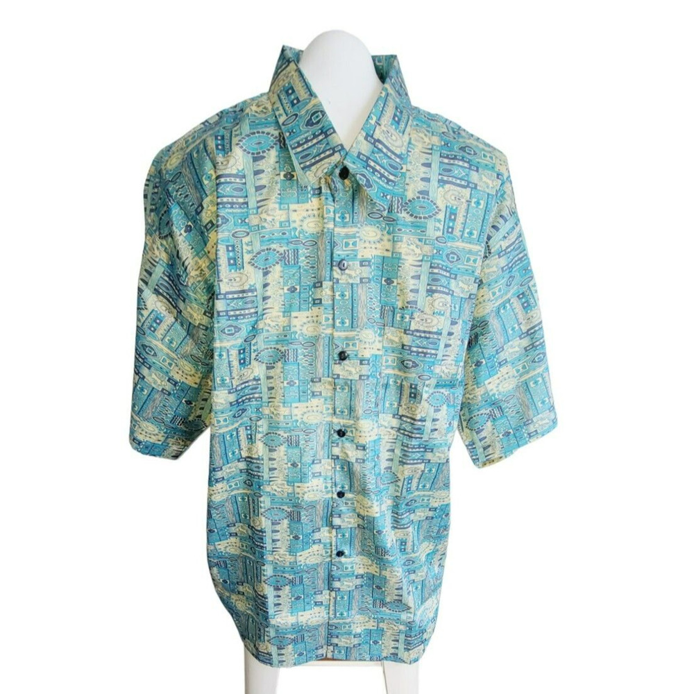 Thai Silk by‎ Apple Button Up Shirt Size XXL